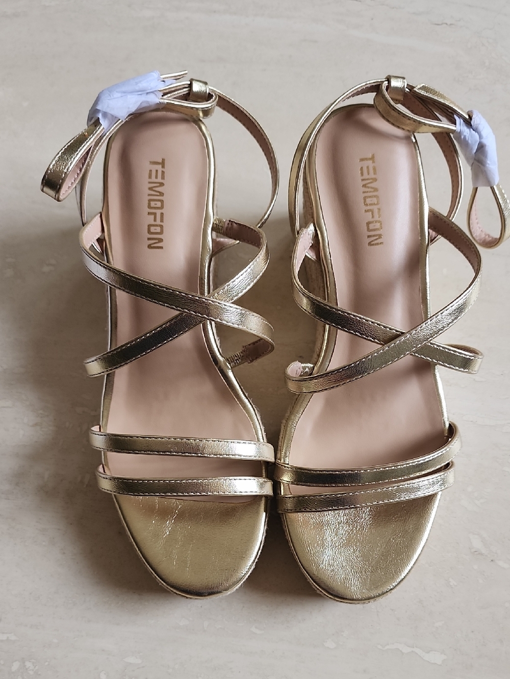 New In BOX Gold Strappy Women’s Sandals